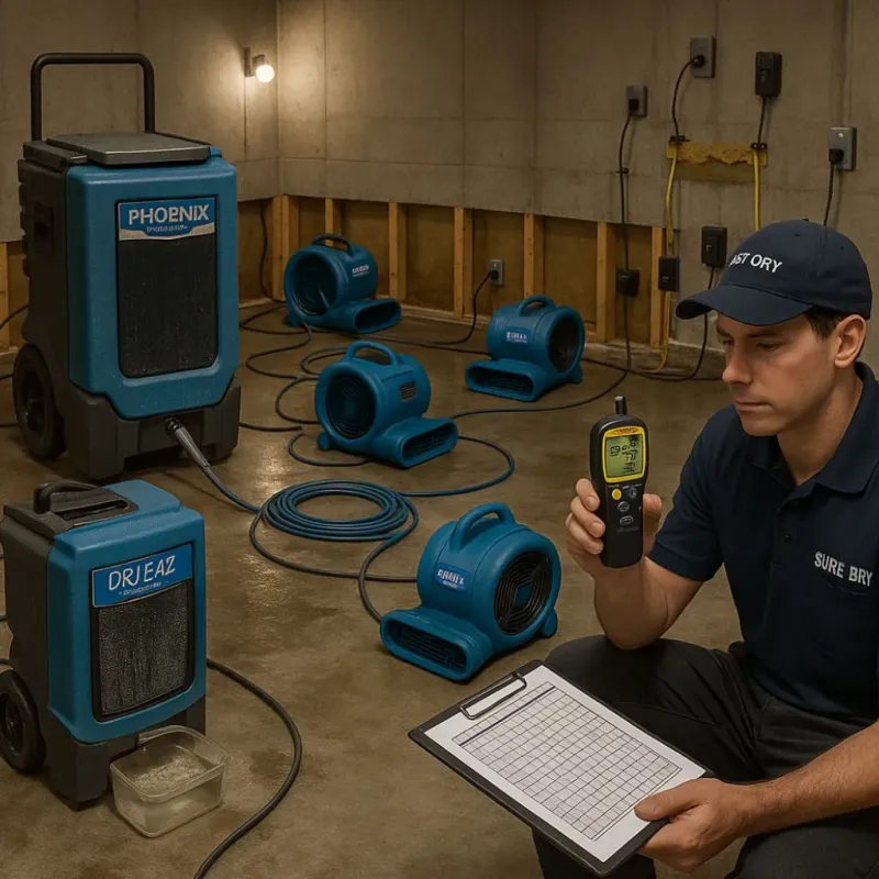 Structural Drying and Dehumidification process in Middle Valley, TN